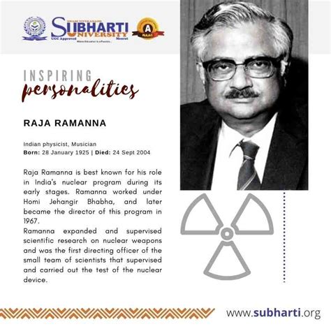 The Indian Physicist Dr Raja Ramanna Subharti Blog