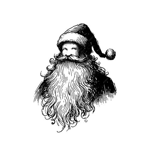 Premium Vector Sketch Santa Claus Portrait Engraving Style Artwork