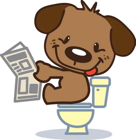 Best Cartoon Of The Dog On Toilet Illustrations Royalty Free Vector
