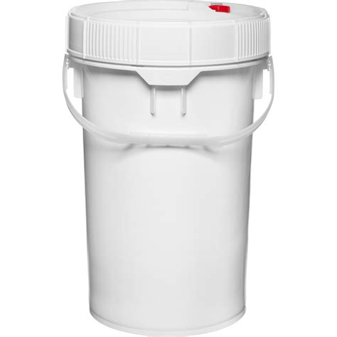 65 Gallon White Plastic Pail W Lid And Plastic Handle Threaded Opening