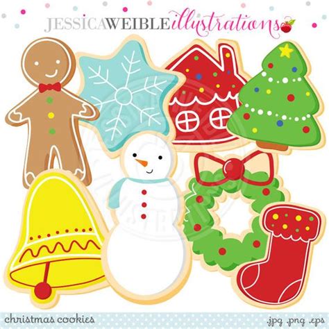 This clip art set contains 20 clip art graphics. Christmas Cookies Cute Digital Clipart Commercial Use OK