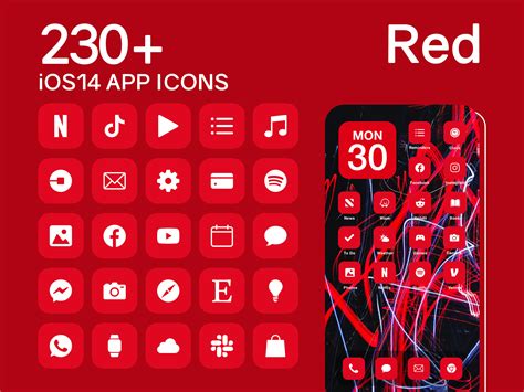 Red And Black App Icons Ios Free Jettheme App