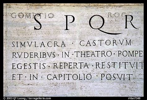 Picturephoto Inscription In Latin With The Spqr Letters Of The
