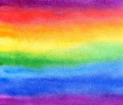Watercolor Abstract Rainbow Background Stock Illustration