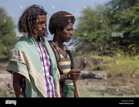 Afar Tribe Men With Hairstyles Showing Their Marital Status Afar