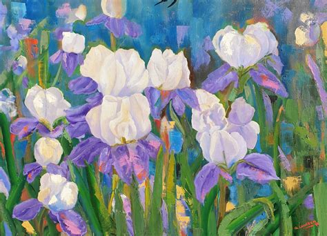 lirios en óleo sobre lienzo lilies oil on canvas cuadro original Óleo sobre lienzo comprar