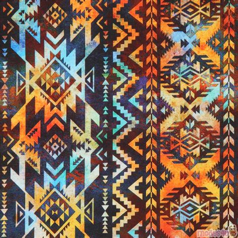Colorful Ganado Tribal Pattern Fabric By Robert Kaufman Fabric By