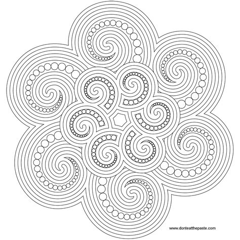 The coloring page you create can then be colored online with the colorful gradients and patterns of scrapcoloring! Don't Eat the Paste: Spiral Mandala to color
