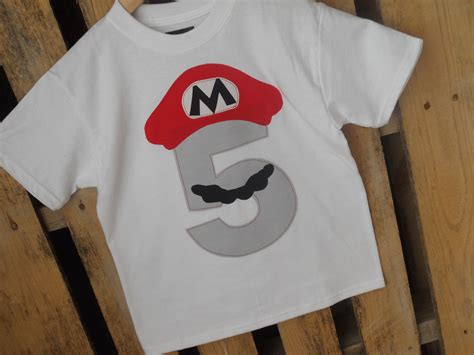 Mario Bros Birthday Shirt With A Grey Number By Leoandlyla