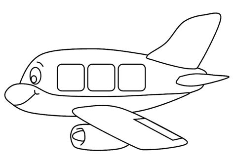A Cartoon Airplane Coloring Page Free Printable Coloring Pages For Kids