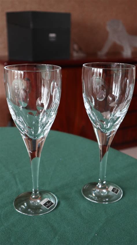 2 Waterford Crystal John Rocha Design Wine Glasses In The Etsy