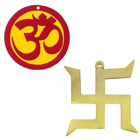 Buy Divya Mantra Swastik Pure Brass Gold Lucky Auspicious Symbol Om