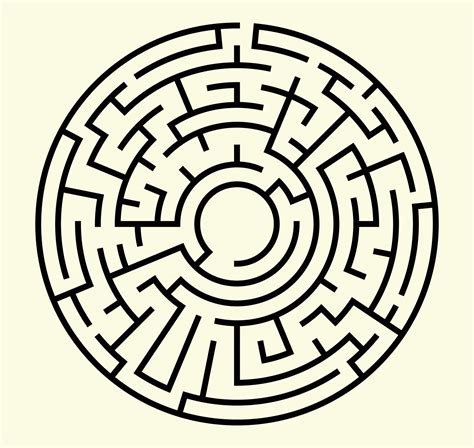 Maze For Kids Abstract Circle Maze Find The Path To The T Game