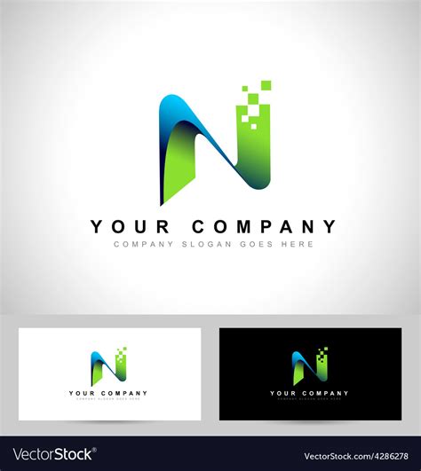 Abstract Letter N Logo Design Royalty Free Vector Image