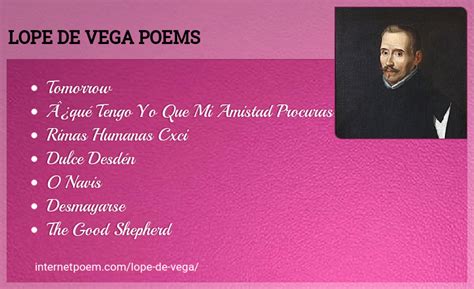 Lope De Vega Tomorrow Poems