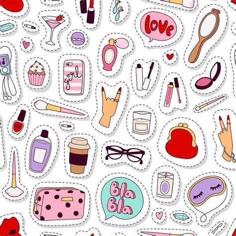 Fashion Patch Elements Pattern Creativework247 Journal Stickers