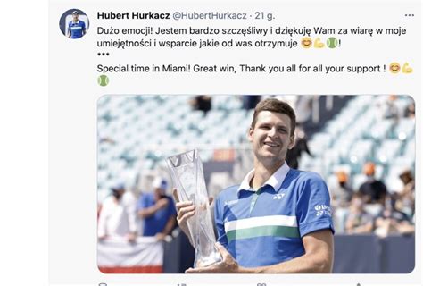 Hurkacz became poland's first atp masters 1000 champion when he won the miami open presented by itau (d. Hubert Hurkacz zwycięża w Miami Open 2021! Miami znowu ...