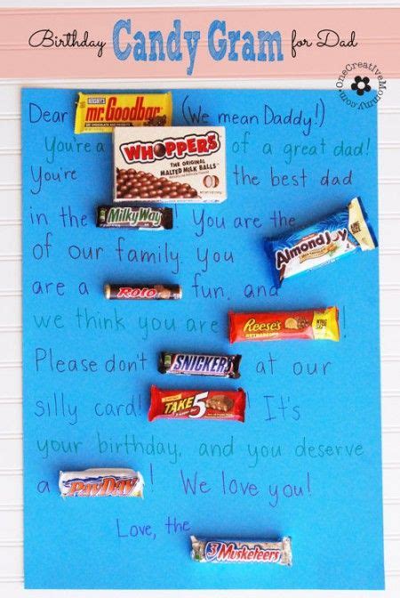 Maybe you would like to learn more about one of these? Birthday Candy Gram for Dad - onecreativemommy.com ...