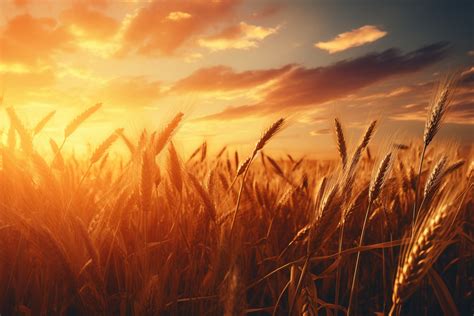 Golden Wheat Field Under Scenic Sunset Sky Free Image Imgenic