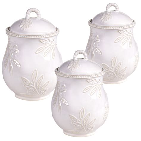Bianca 3 Piece Canister Set Kitchen Canisters And Jars Ceramic