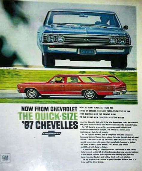 1967 Chevelles Ad Classic Chevy Trucks Vintage Muscle Cars Chevrolet