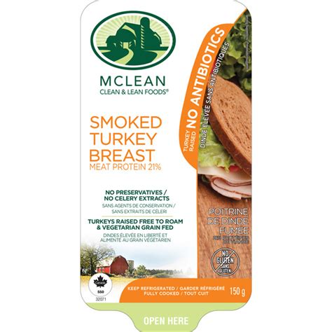 Sliced Smoked Turkey Breast McLean Meats Clean Deli Meat Healthy