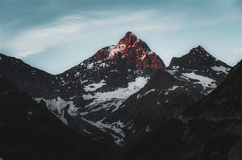 Mountains Peaks Snow Snowy Sky Rocks Hd Wallpaper Peakpx