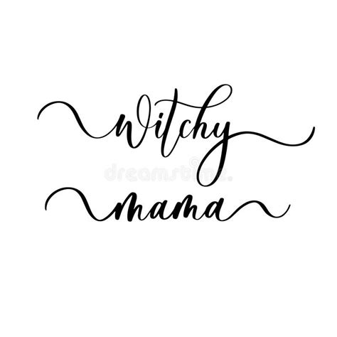 Witchy Mama Vector Brush Calligraphy Banner Stock Vector