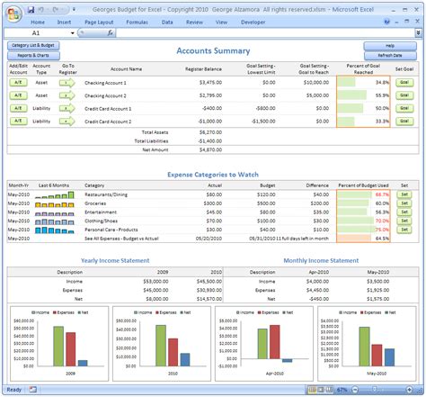 Home Accounting Spreadsheet For Excel — Db