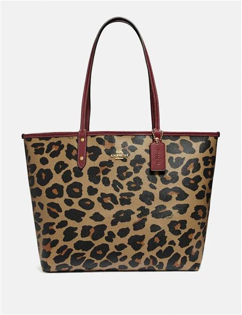 Coach Reversible City Tote With Leopard Print
