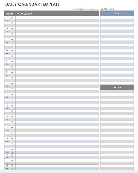 Free Printable Daily Calendar Templates Smartsheet 2023