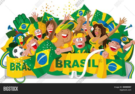 Brazil Fans Vector And Photo Free Trial Bigstock