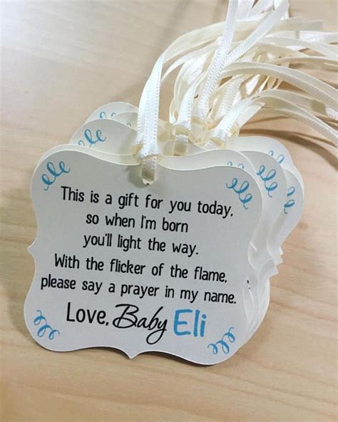A baby is a bit of stardust fallen from the hand of god. Candle Baby Shower Tags,Winter Baby Shower Favor Tags,Tea ...