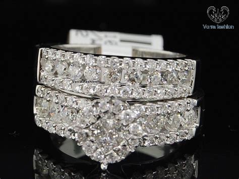 Princess Cut Diamond Womens Bridal Ring Set In 14k White Gold Plated