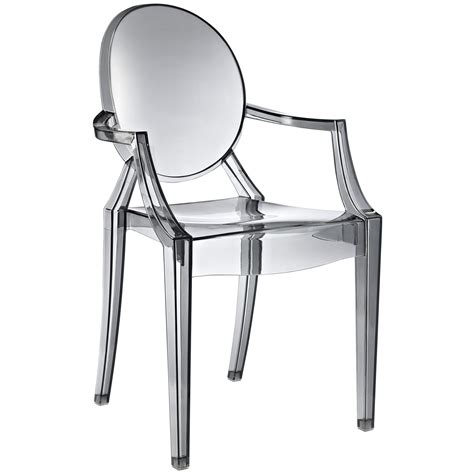 The back is round and offers a feminine elegance. Philippe Starck Style Louis Ghost Arm Chair