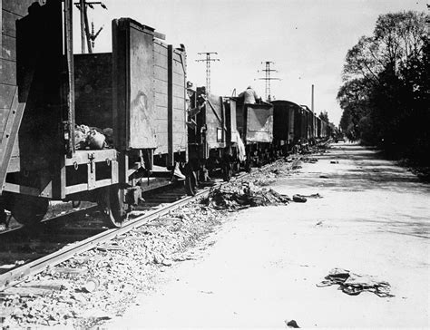 View Of The Dachau Death Train In The Newly Liberated Concentration