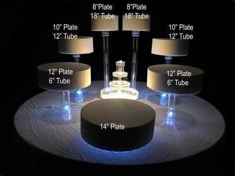7 Tier Wedding Cake Stand With White Led Lights Etsy