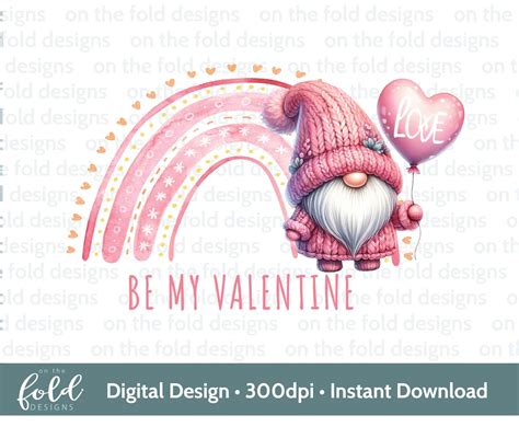 valentines gnome rainbow gonk love gnome png instant digital clipart sublimation cards