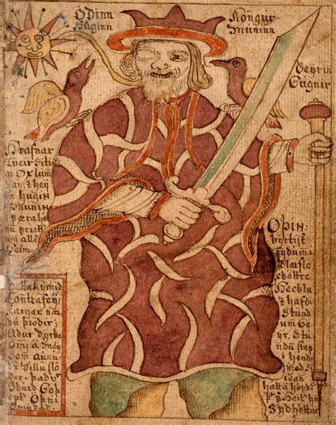 18th Century Icelandic Illustration Of Odin Odin God Norse Norse