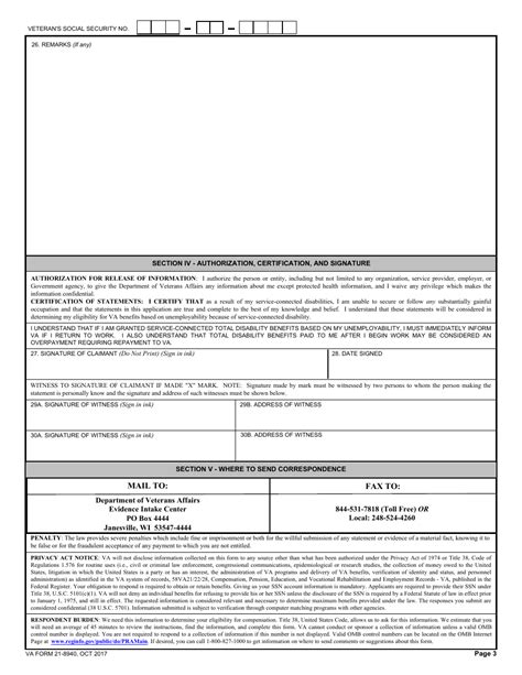 Va Form 21 8940 Fill Out Sign Online And Download Fillable Pdf