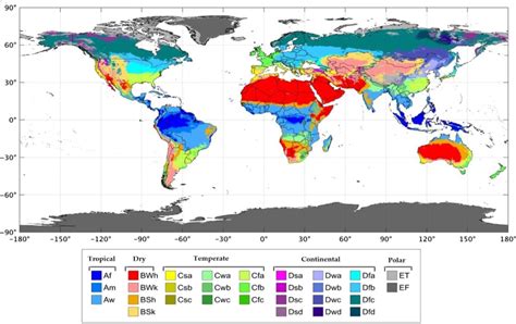 Köppen Geiger climate classification maps at km resolution Source Download Scientific