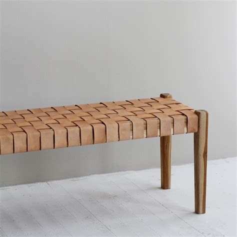 Stunning Leather Woven Benches Suited To Fit Your Dining Table Bed