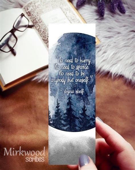 Best unique gift ideas in 2021 curated by gift experts. Virginia Woolf Quote Watercolor Bookmark, Be Yourself Blue ...