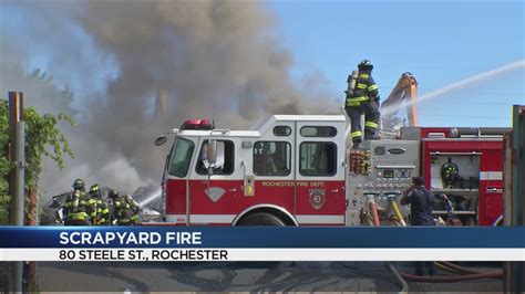 Employees Assist Firefighters In Putting Out Scrapyard Fire On Steele