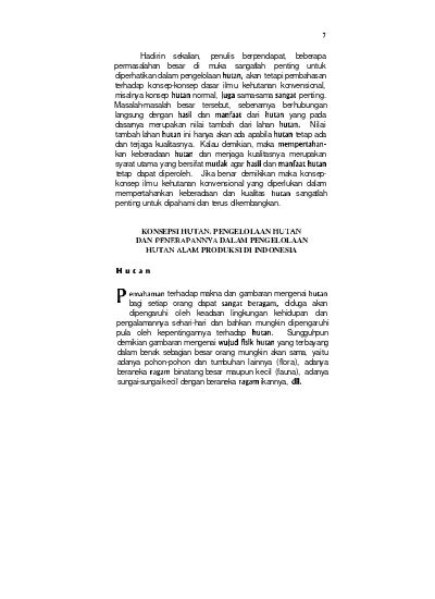 Pembentukan Hutan Normal Tidak Seumur Sebagai Strategi Pembenahan Hutan