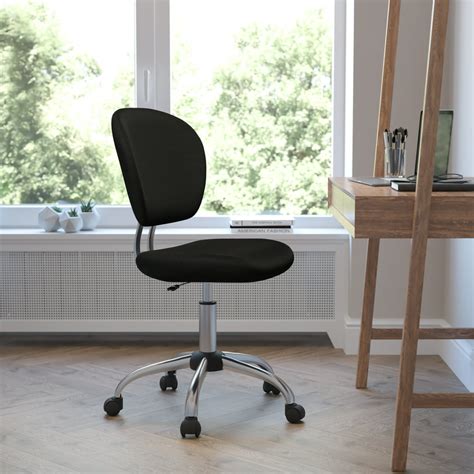 Flash Furniture Mid Back Black Mesh Padded Swivel Task Office Chair