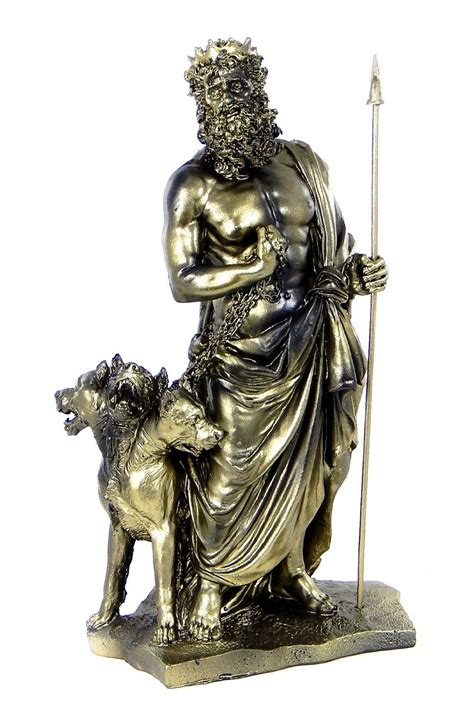 Greek God Of Underworld Hades With Cerberus Statue Pluto