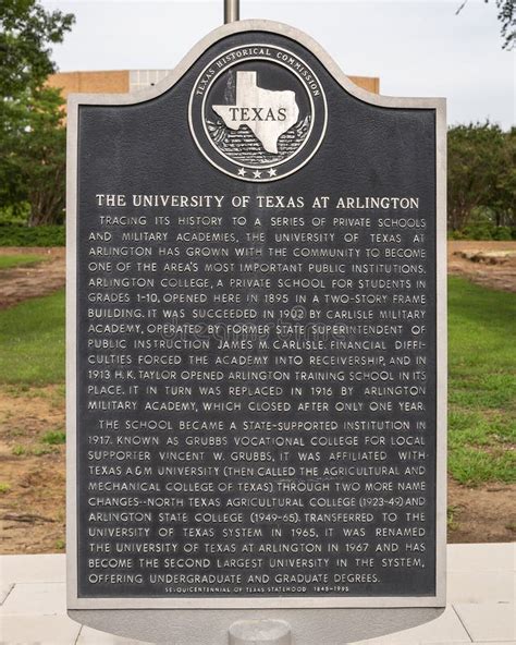 Texas Historical Commission Marker For The University Of Texas At