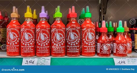 Sriracha Hot Chili Sauce By Flying Goose Brand Editorial Stock Photo