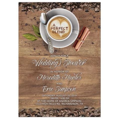 Perfect Blend Coffee Bridal Couple Shower Invitation In 2021 Coffee